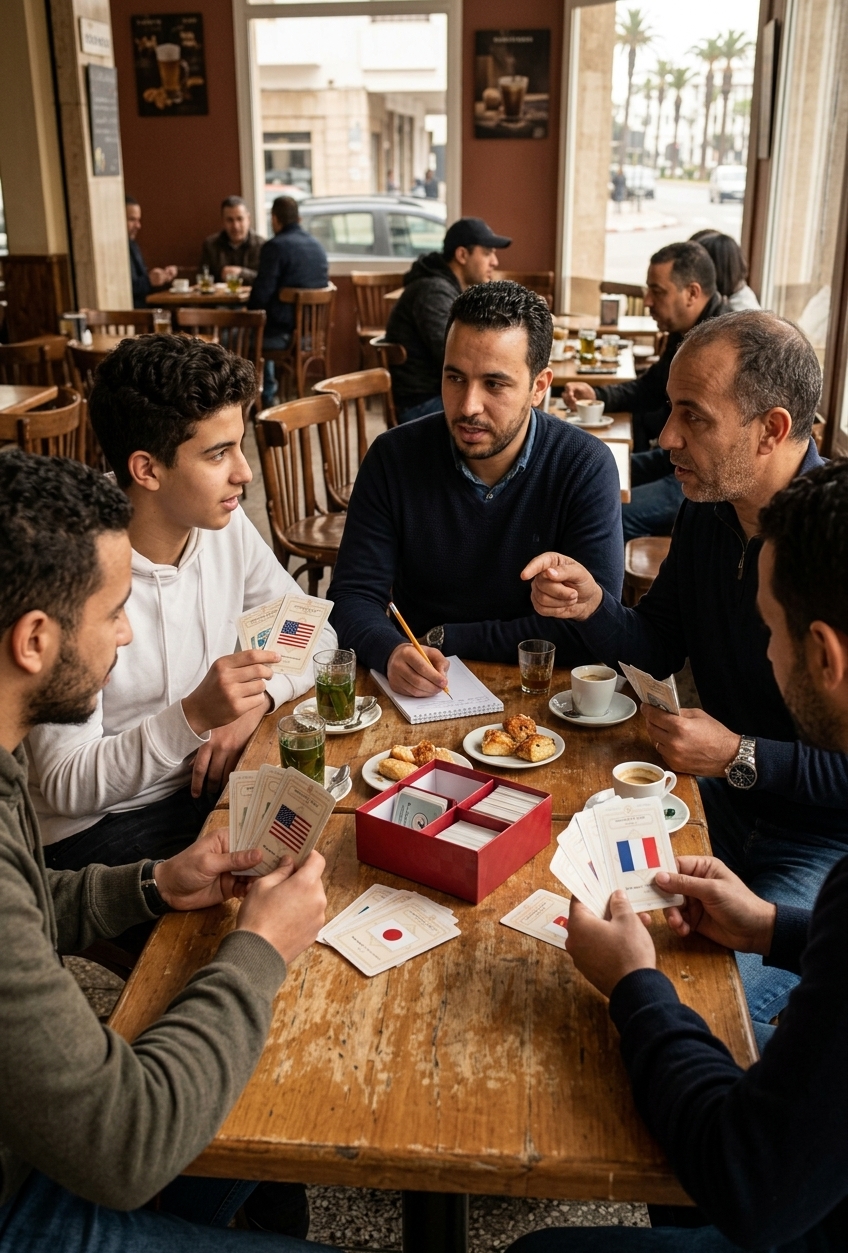 ألعاب عقل سليم بين الأصدقاء في المقهى